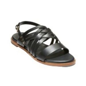 Cole Haan Francie Sandals Black Leather 8B NWT